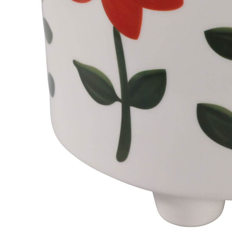 S/2 6/8" Orange Flowers Footed image number 5