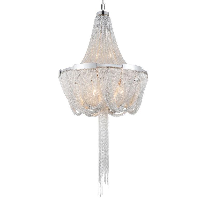 Enchanted 6 Light Down Chandelier With Chrome Finish