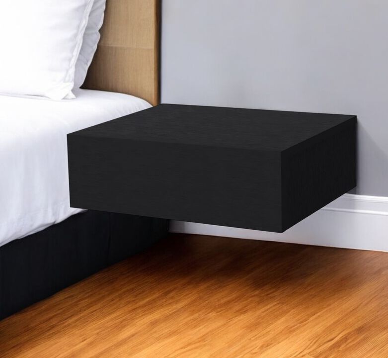 Minimalist Floating Nightstand with 1 Drawer – Faux Wood Bedside Table