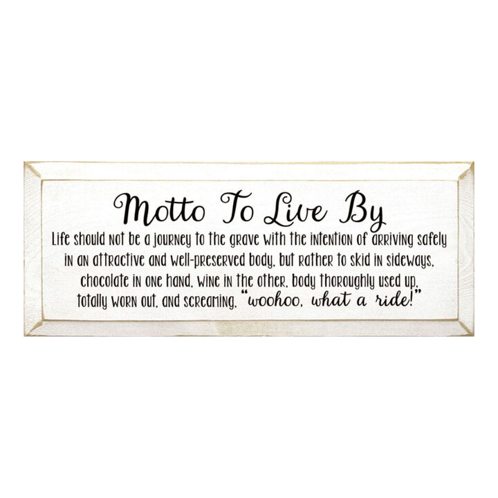 Rustic Wooden Sign Motto to Live By Chocolate and Wine Kitchen Decor