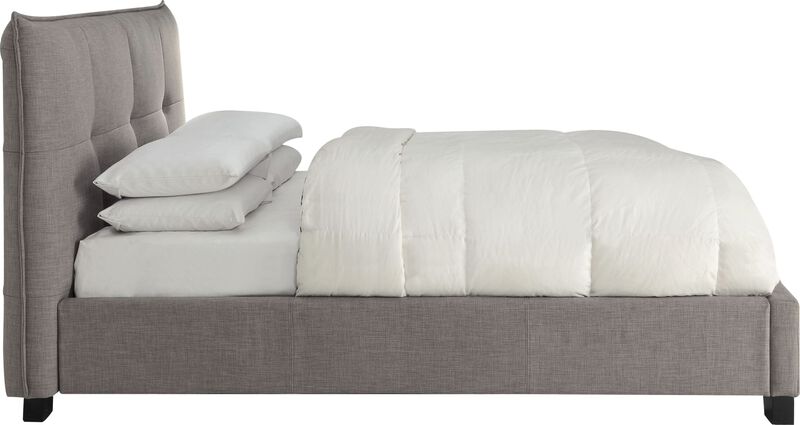 Adona California King-Size Upholstered Storage Bed in Dolphin Linen