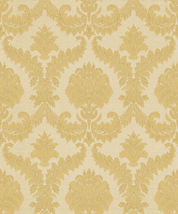 Cottage Chic Damasco Imperiale Gold Wallpaper 25723