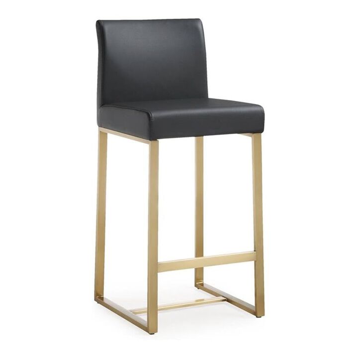Casafoyer Denmark Black Gold Steel Counter Stool (Set of 2)