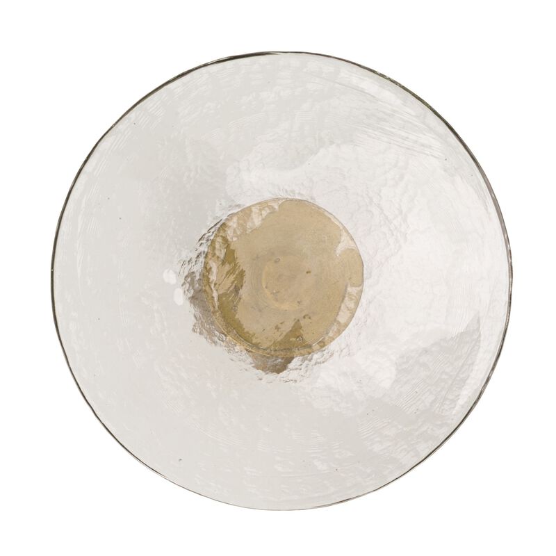 Round Accent Table, Distressed Bronze Aluminum and Clear Glass image number 6