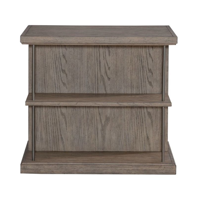Liberty Furniture City Scape Metal Accent Oak Wood End Table for Living Room Burnished Beige image number 2