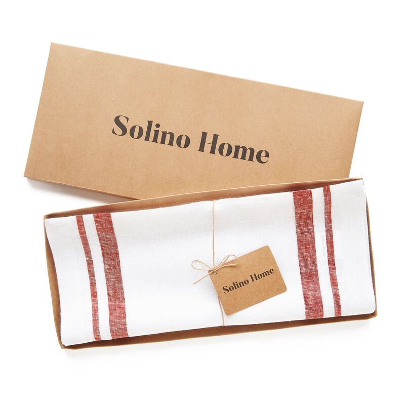 Solino Home 100% Pure Linen Table Runner - French Stripe