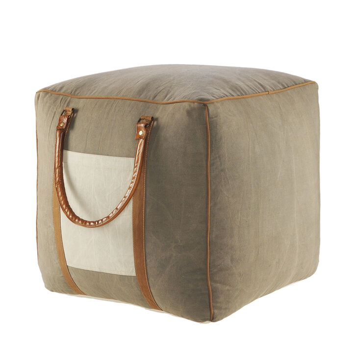 Contemporary Cotton Blend Ottoman – Decorative Accent for Living Room Décor