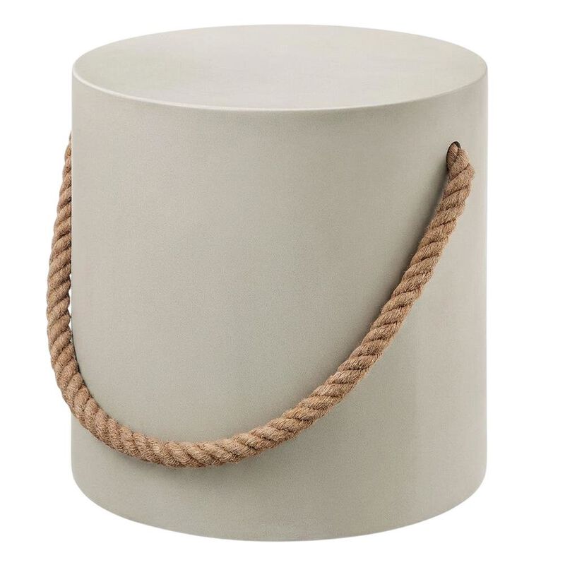 Concrete Side Table With Rope Detail For Indoor And Outdoor Use image number 0