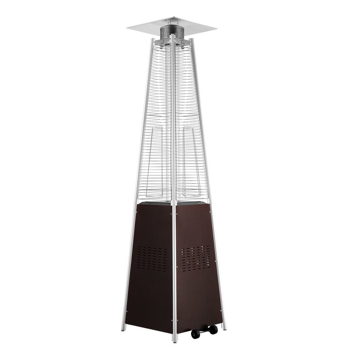 Tall Pyramid Propane Heater &ndash; Outdoor Gas Heater with Wheels for Patio, Terrace, and Garden