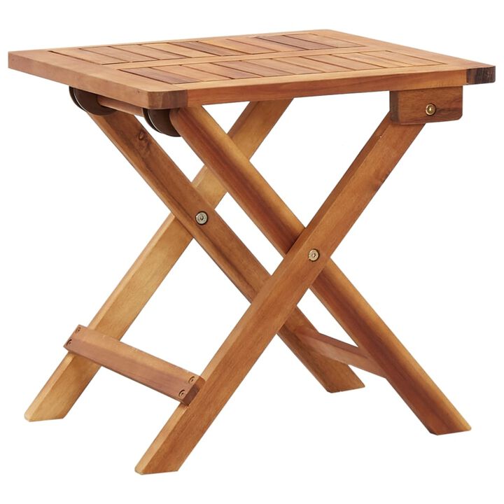 vidaXL Folding Garden Coffee Table 15.7"x15.7"x15.7" Solid Acacia Wood