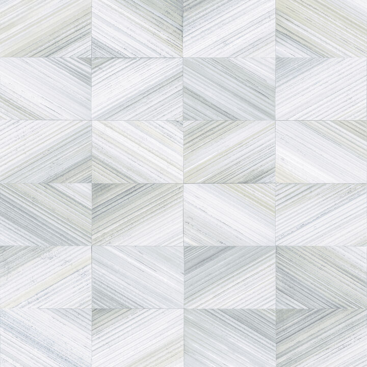 Stratum Light Blue Geometric Faux Wood Wallpaper (Set of 2)
