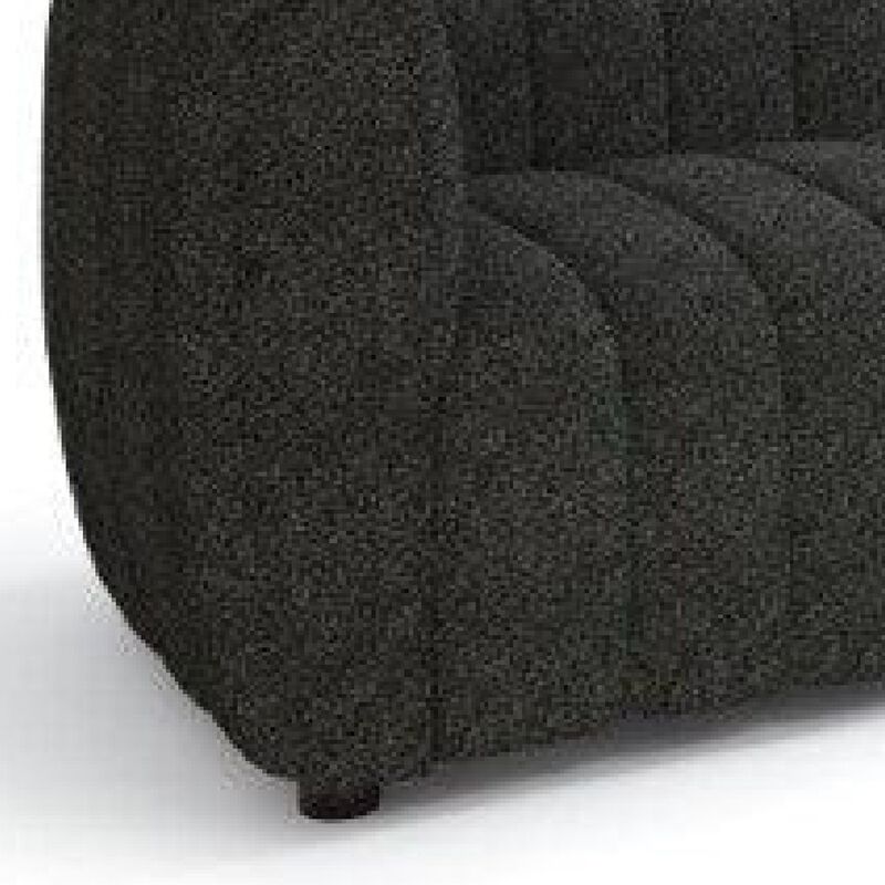 Hery Sofa, 83 Inch, Black Boucle, Vertical Channel Tufted Details image number 4