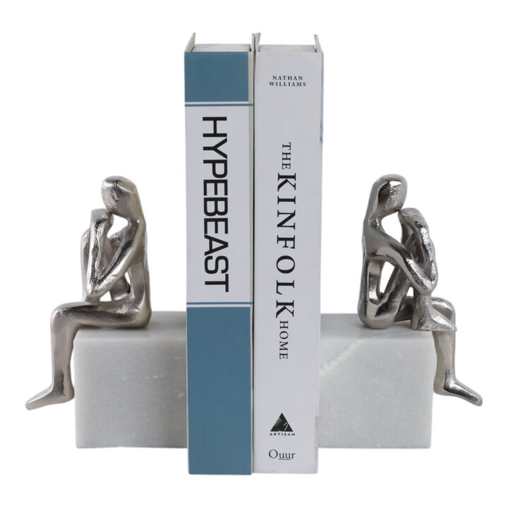 Metal/Marble S/2 Bookends