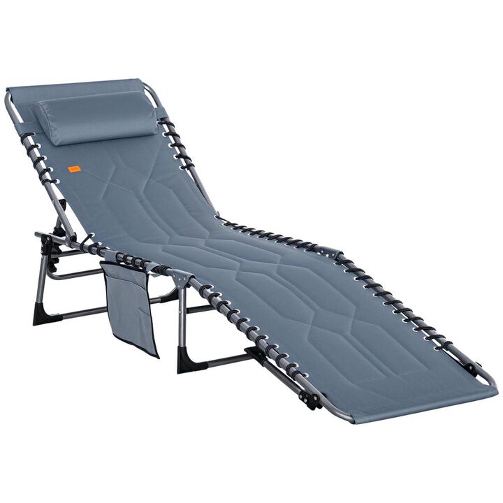 Hivvago Adjustable Outdoor Chaise Lounge Chair with Headrest