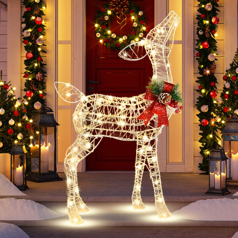 Christmas Reindeer Decoration with 50 Warm White LED Lights for Holiday Decor image number 1