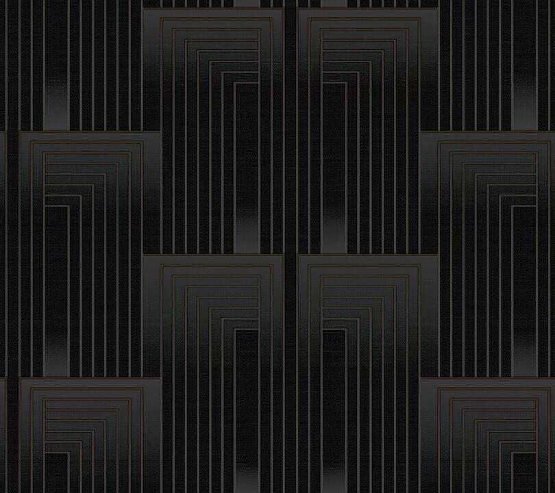 Vanishing Black & Copper Wallpaper