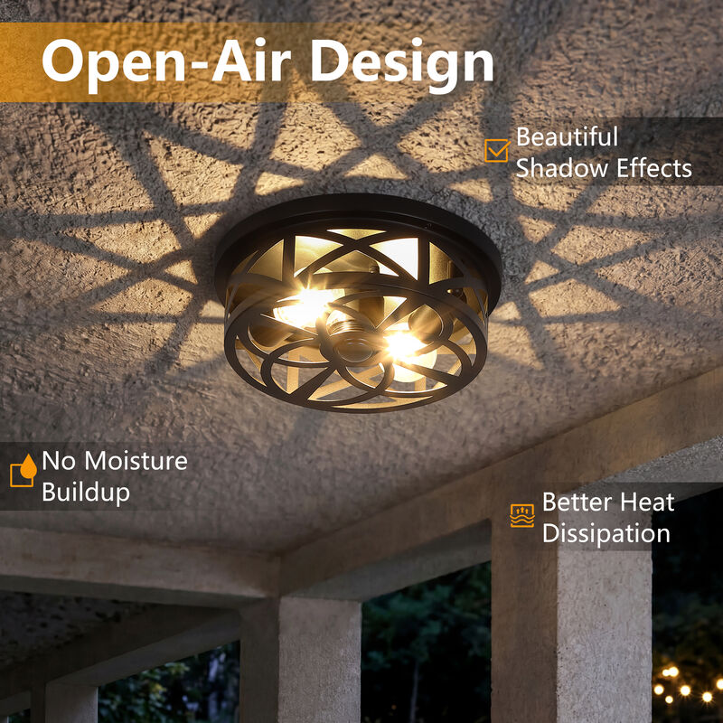 10.94" Modern 2-Light Motion Sensor Outdoor Flush Mount Light image number 5