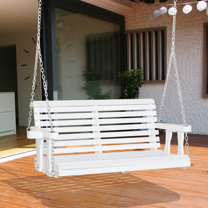 Hivvago 2-Person Outdoor Swing with Cup Holders