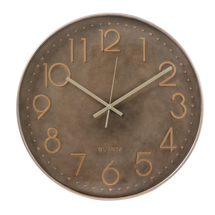 Briarcliff Industrial Bronze-Look Round Wall Clock &ndash; 19.7"