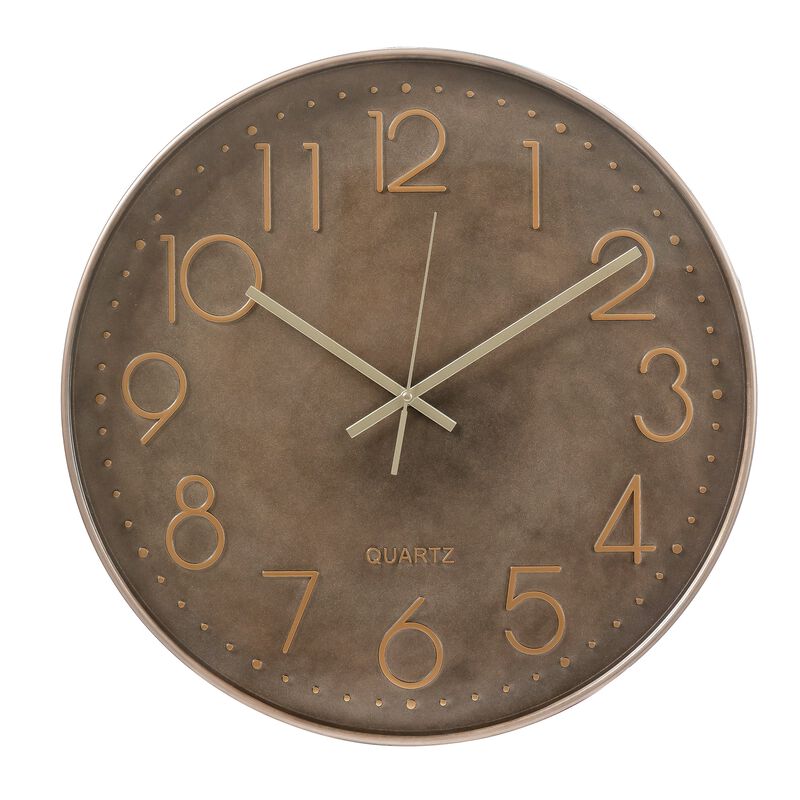 Briarcliff Industrial Bronze-Look Round Wall Clock &ndash; 19.7"