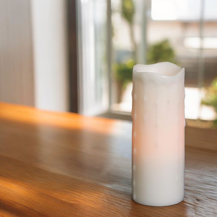 Set of 3 LED Wax Dripping Pillar Candles for Ambient Lighting and Decor