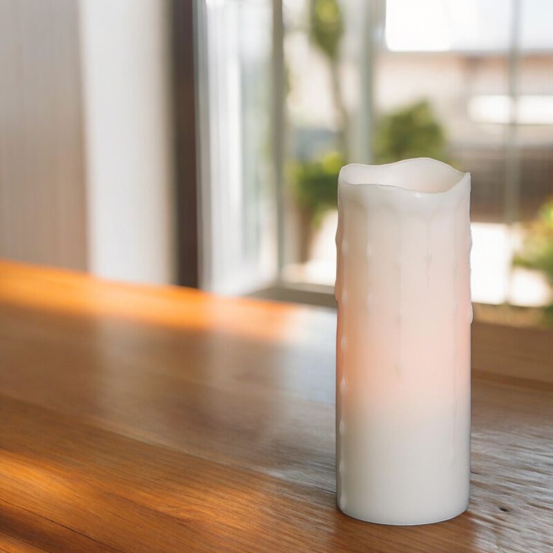 Set of 3 LED Wax Dripping Pillar Candles for Ambient Lighting and Decor
