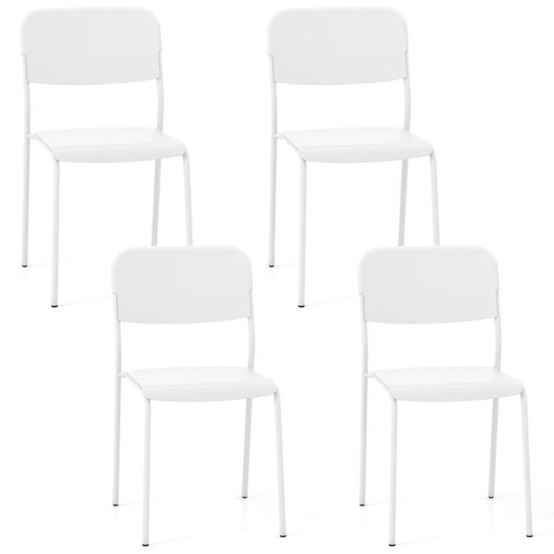 Hivvago Modern Dining Chairs Set of 4 with Tilted Backrest and Sturdy Metal Legs