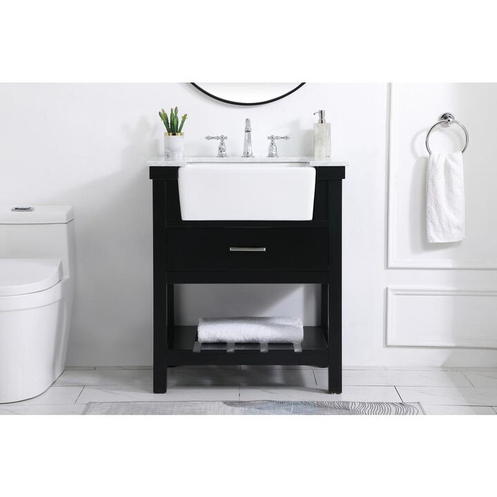 Elegant Kitchen and Bath 30 inch Single bathroom vanity in black