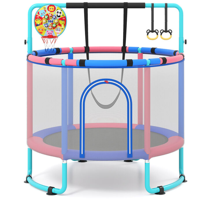 Kids 6 in 1 Trampoline with Gymnastics Bar for Toddler Indoor Outdoor Play
