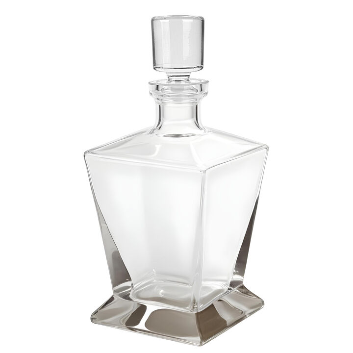 HomeRoots Clear Crystal Angular Shape Stemless Decanter