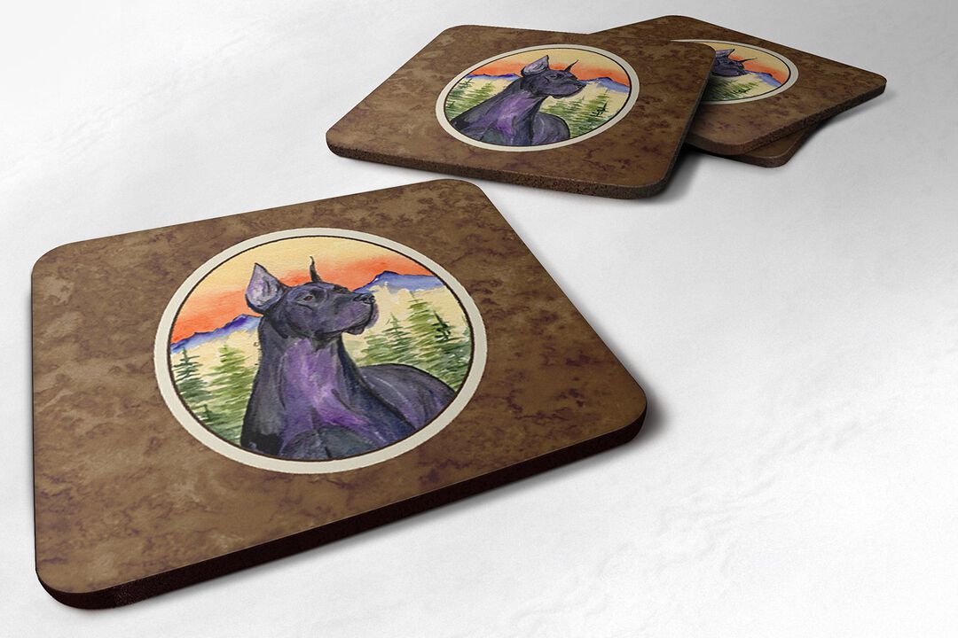 Caroline's Treasures SS8642FC Great Dane Foam Coasters (Set of 4), 3.5 H x 3.5 W, Multicolor