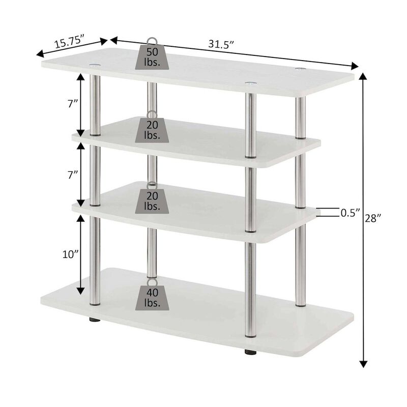 Convenience Concepts Designs2Go No Tools 37 inch Highboy 4 Tier TV Stand