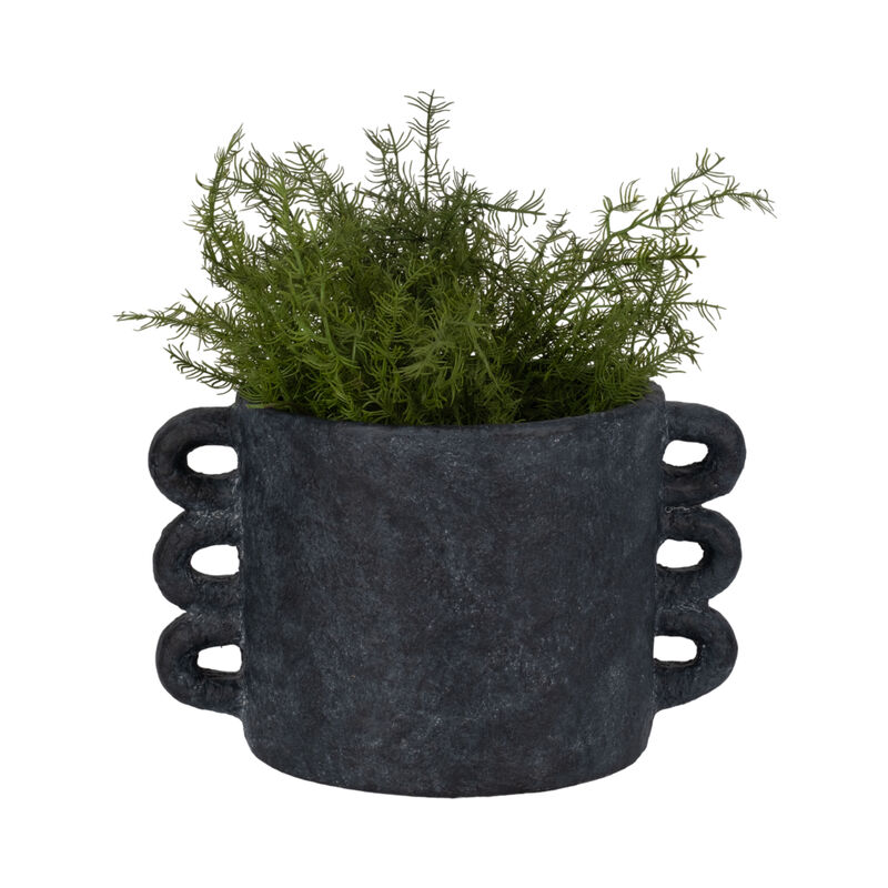 13" Black Arch Handle Planter