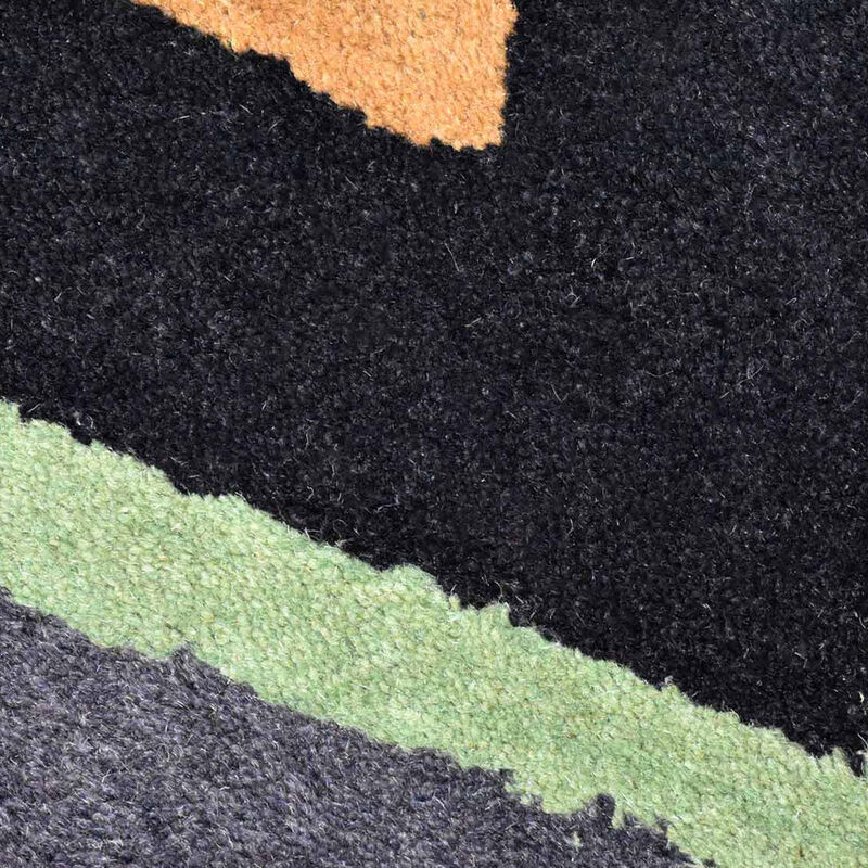 RUGSOTIC CARPETS HAND TUFTED WOOL ECO-FRIENDLY AREA RUGS  - 4'x6', Rectangle Shape, Charcoal, Contemporary Modern Design, High Pile Handmade Anti Skid Area Rugs for Living Room, Bed Room (K00693)