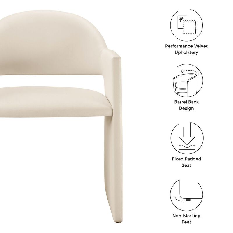 Talia Performance Velvet Dining Armchair image number 2