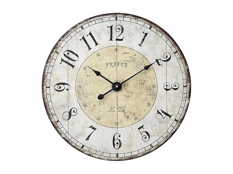24 Inch Large Wall Clock Rustic Round Farmhouse Clocks Living Decor Silent Non