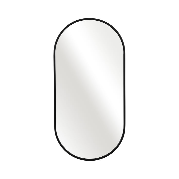 Metal, 20x40 Capsule Mirror, Black