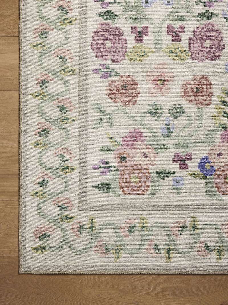 Rosa RSA-01 Ivory 18" x 18" Sample Rug by Rifle Paper Co.