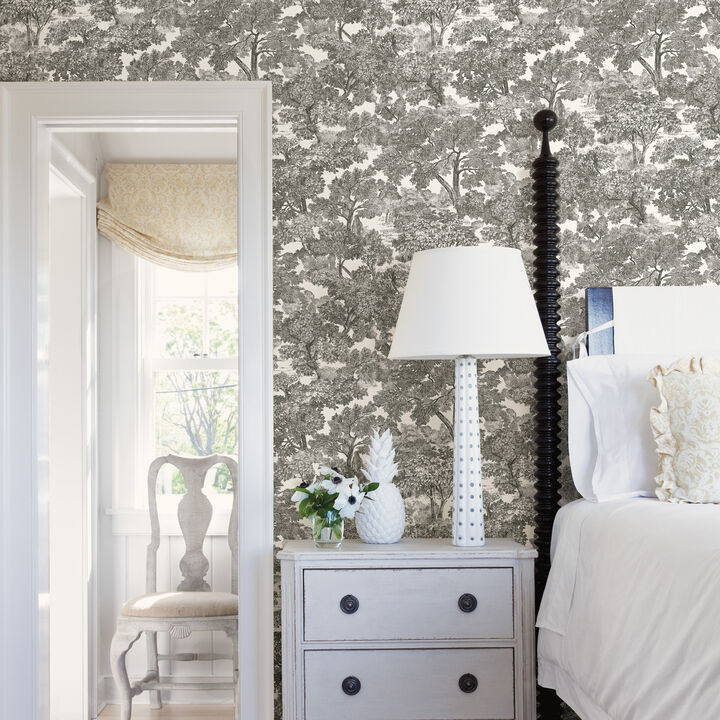 Spinney Black Toile Wallpaper