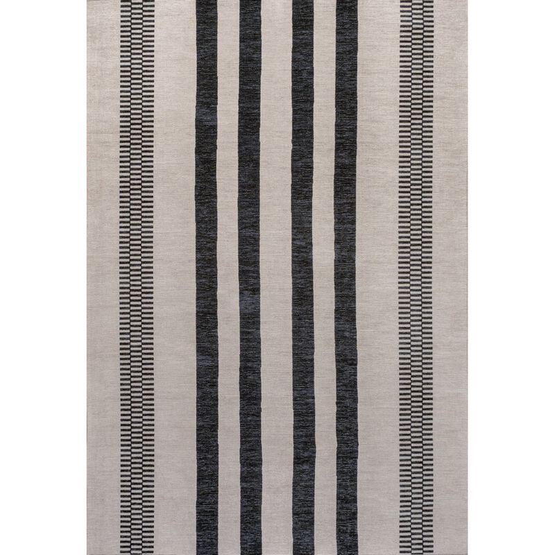 Vichy Geometric Striped Machine Washable Area Rug