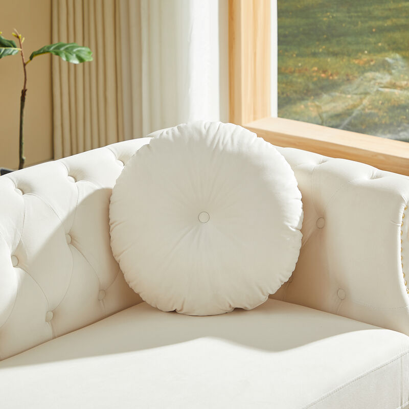 Wapces 82-Inch Velvet Chesterfield sofa image number 8