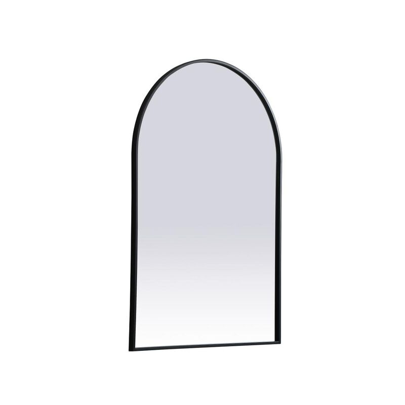 Elegant Decor Metal Frame Arch Mirror 27x40 Inch in Black