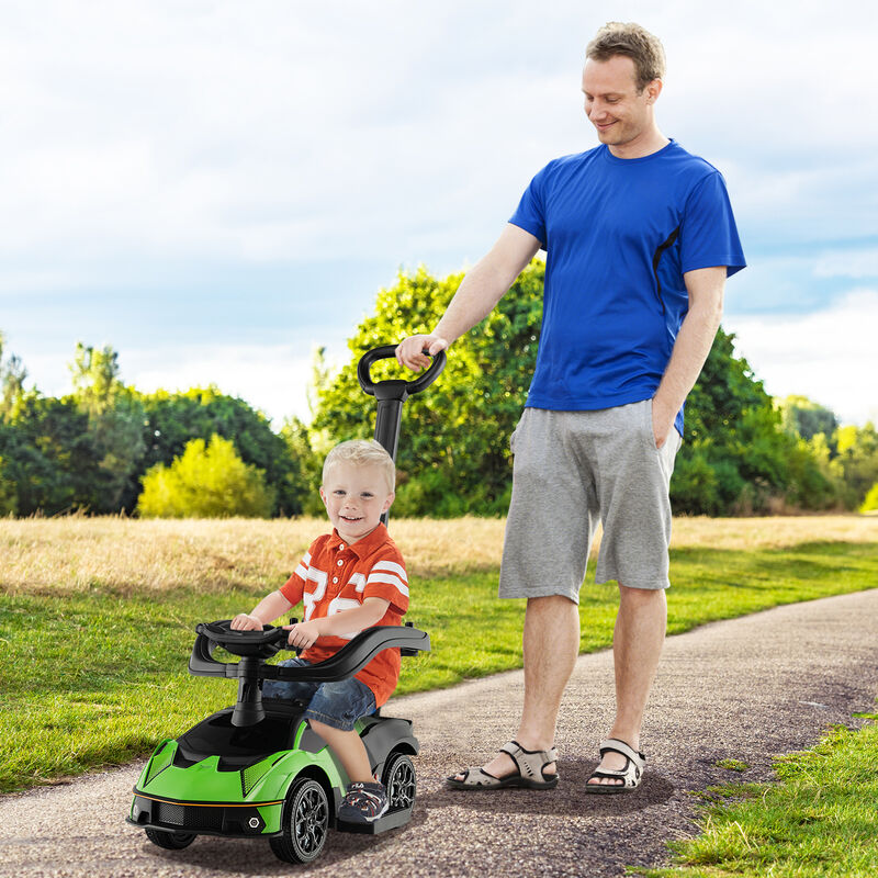 3 in 1 Push Ride On Toy Car with Handle and Guardrail for Toddlers image number 3