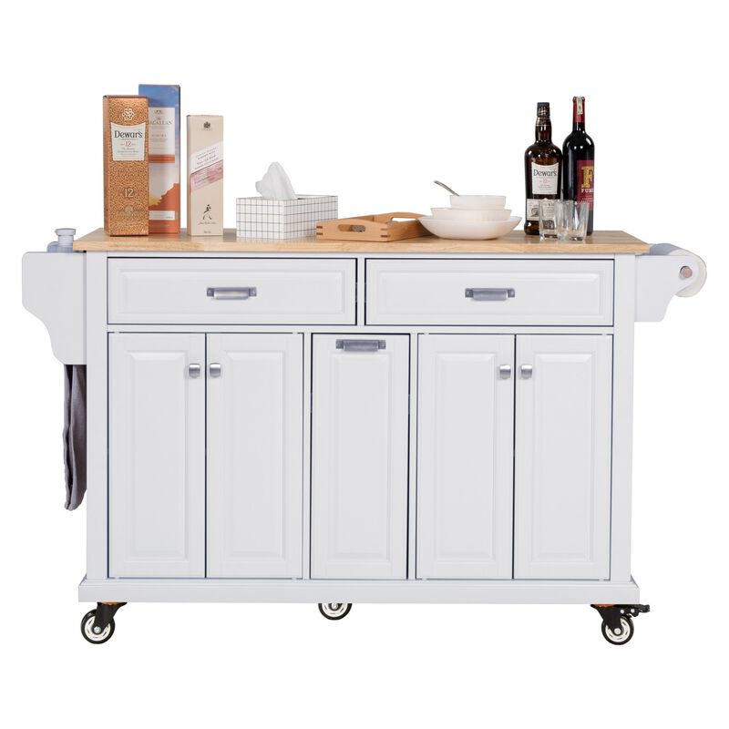 Streamdale Cambridge Natural Wood Top Kitchen Island with Storage image number 9