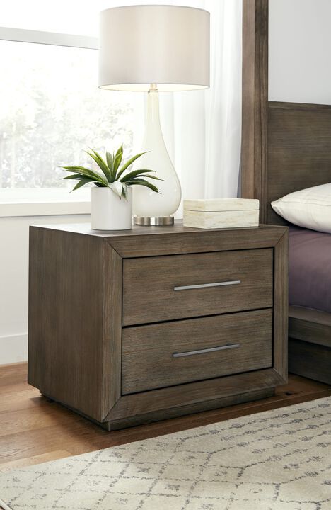 Melbourne Two Drawer Nightstand with USB in Dark Pine
