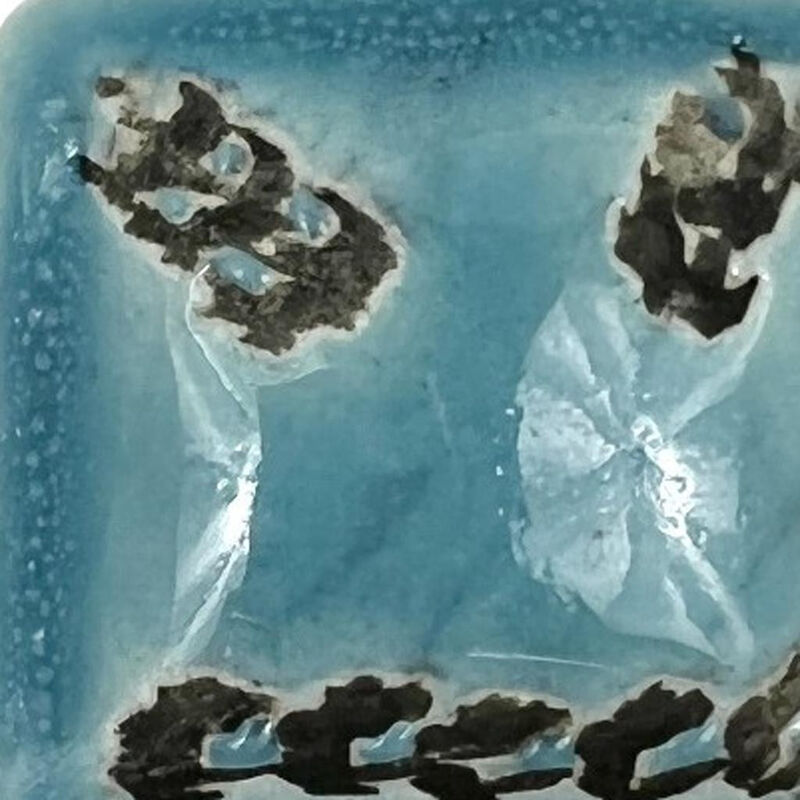HomeRoots Set of Six Teal Square Knob Ceramic Drawer Pull Knobs image number 5