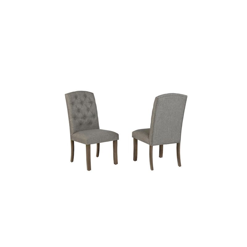 Best Quality Furniture Dark Grey Dining Chairs Wood Legs
