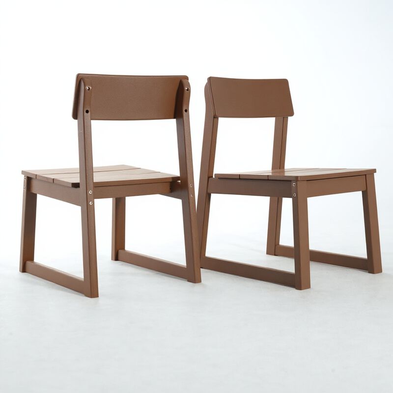Outdoor Living Collection Dining Side Chairs 2-Pack All Weather HDPE Indoor Outdoor Patio Garden Seating image number 8