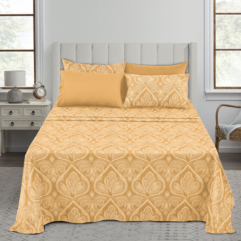 Lux Decor Collection Bed Sheets - Brushed Microfiber Paisley Sheet Set