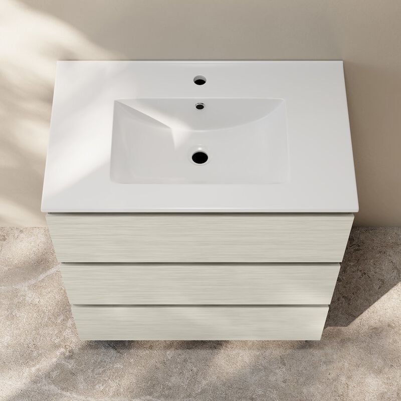 Liberte 30" Freestanding Bathroom Vanity in White Oak with Sink Top image number 7